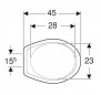 Tapa de WC Geberit Bastia redonda blanca cierre estándar, 155 mm Tapa de WC Geberit Bastia redonda blanca cierre estándar, 155 mm
