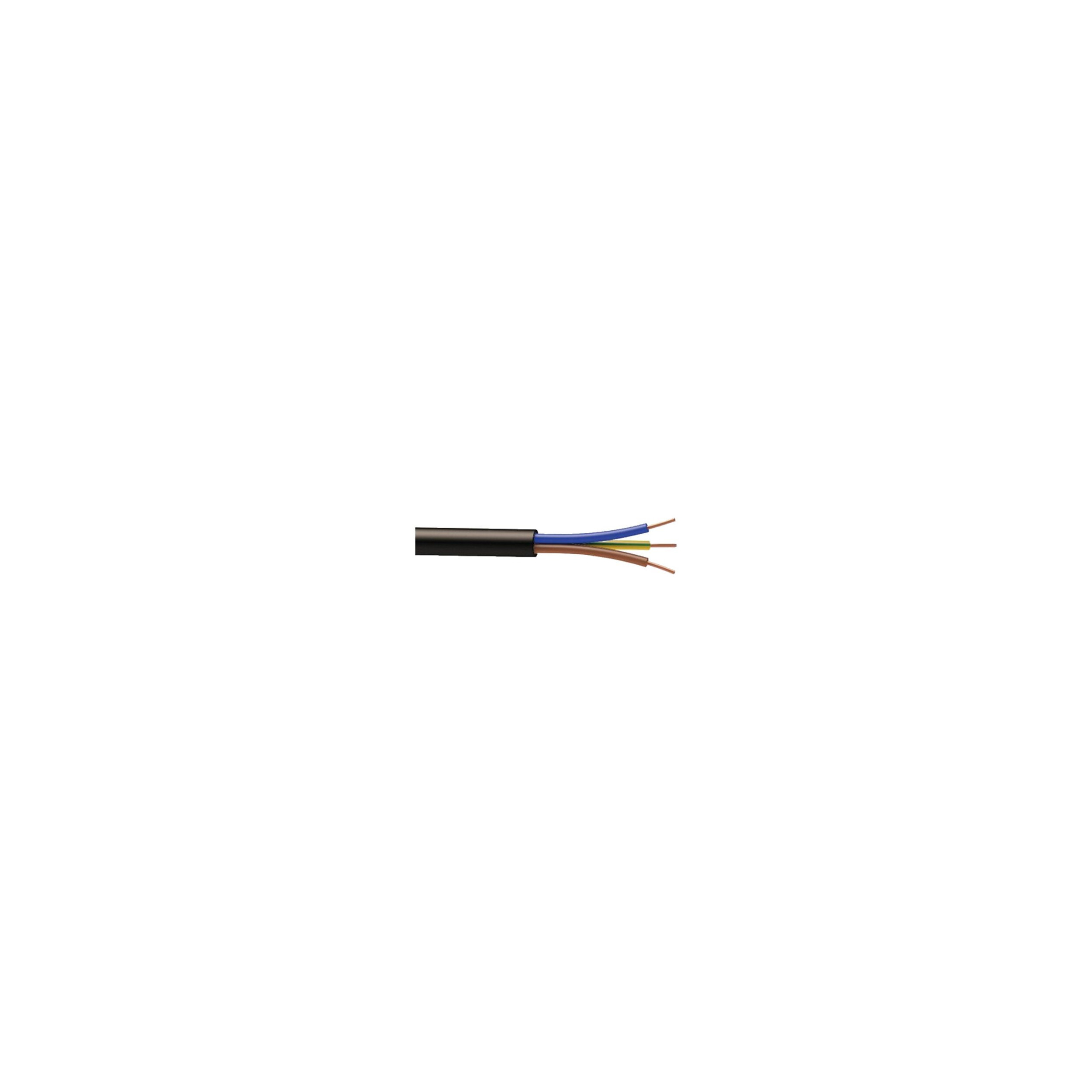 Black electrical cable RO2V 3G1.5, 50M coil.