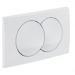 White two-touch control panel for GEBERIT DELTA zero.
