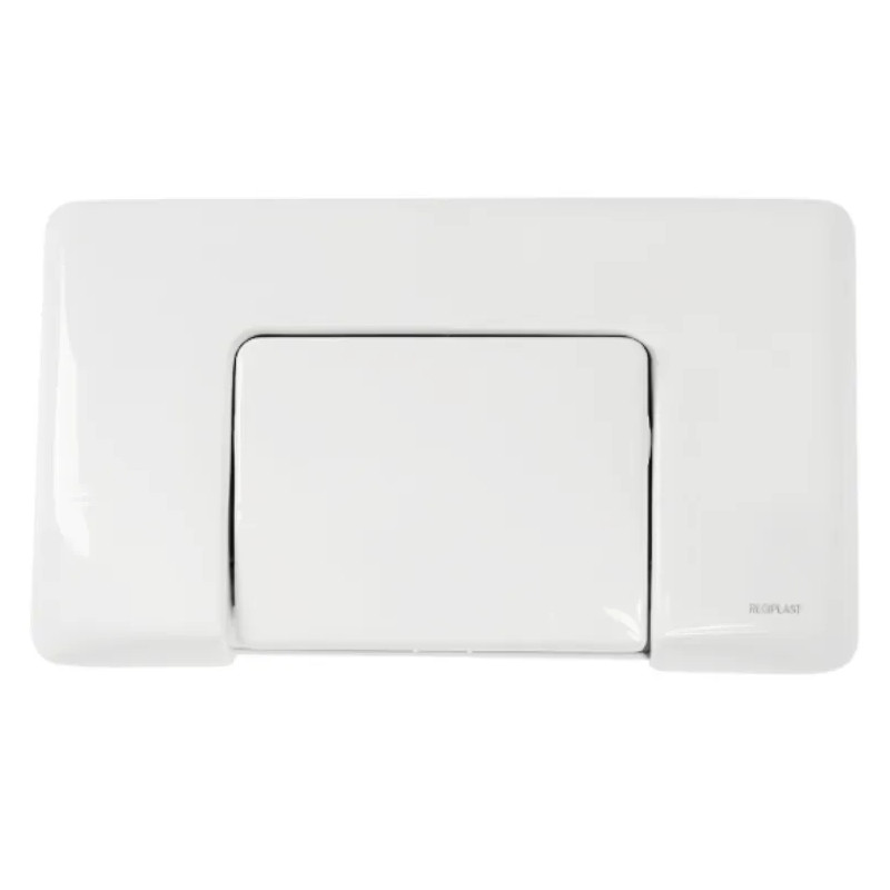 Kopie van Plaque de commande murale WC encastré Regiplast, simple touche blanche