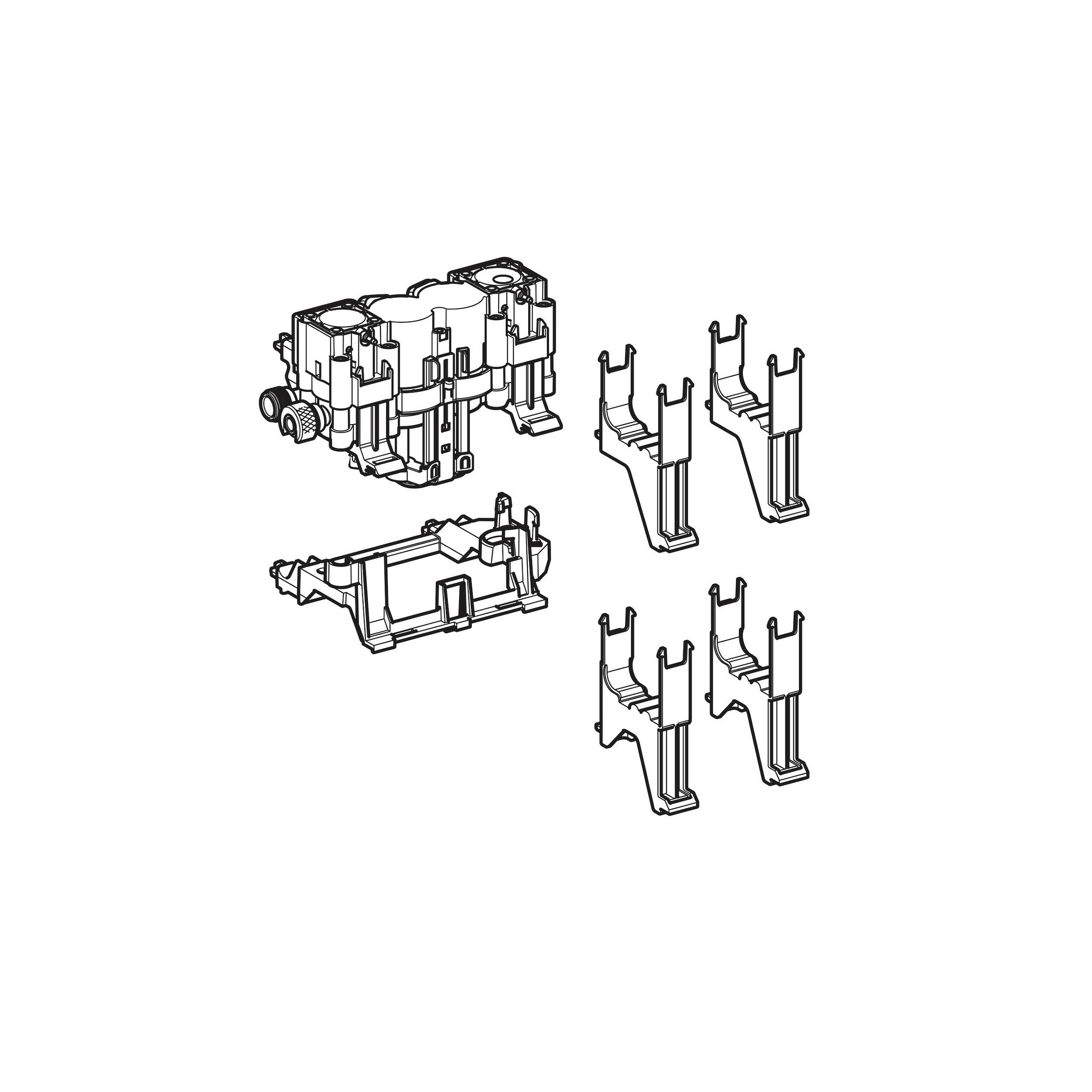 Releveur à asservissement hydraulique Geberit pour commandes de WC type 70 et Sigma 70, 1–6 bar