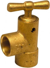 Eckiger Kondensatableiter aus Messing zum Anschweißen mit 18 mm Durchmesser.