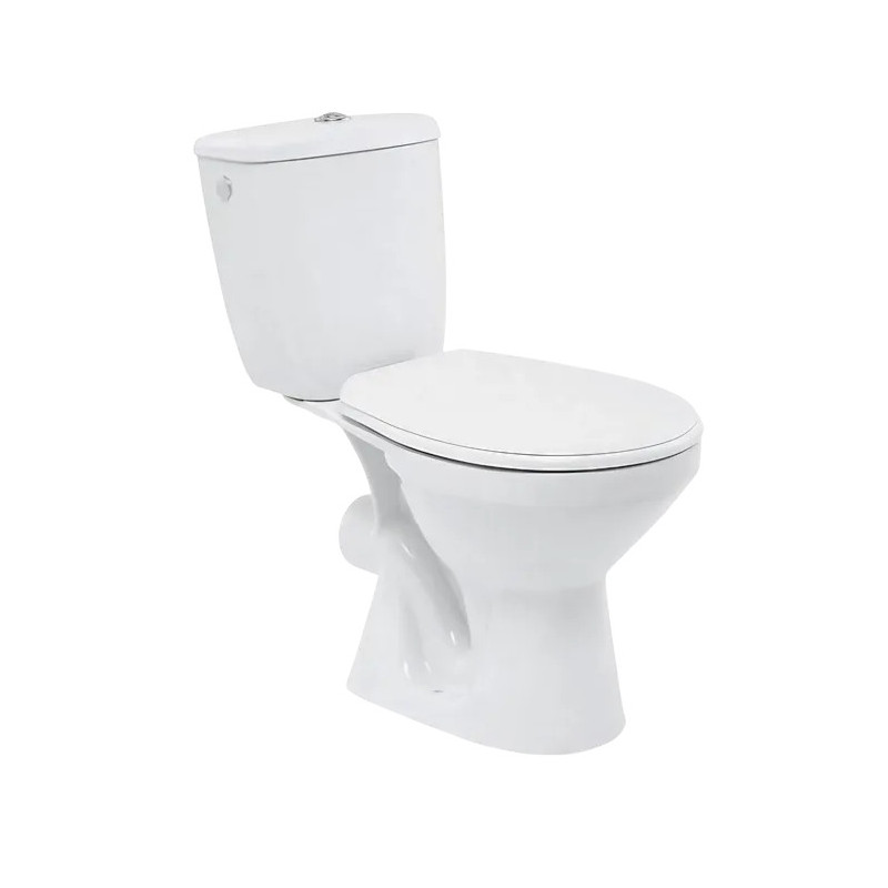 Pack WC au sol sortie horizontale, 3/6L, avec abattant. Pack WC au sol sortie horizontale, 3/6L, avec abattant.