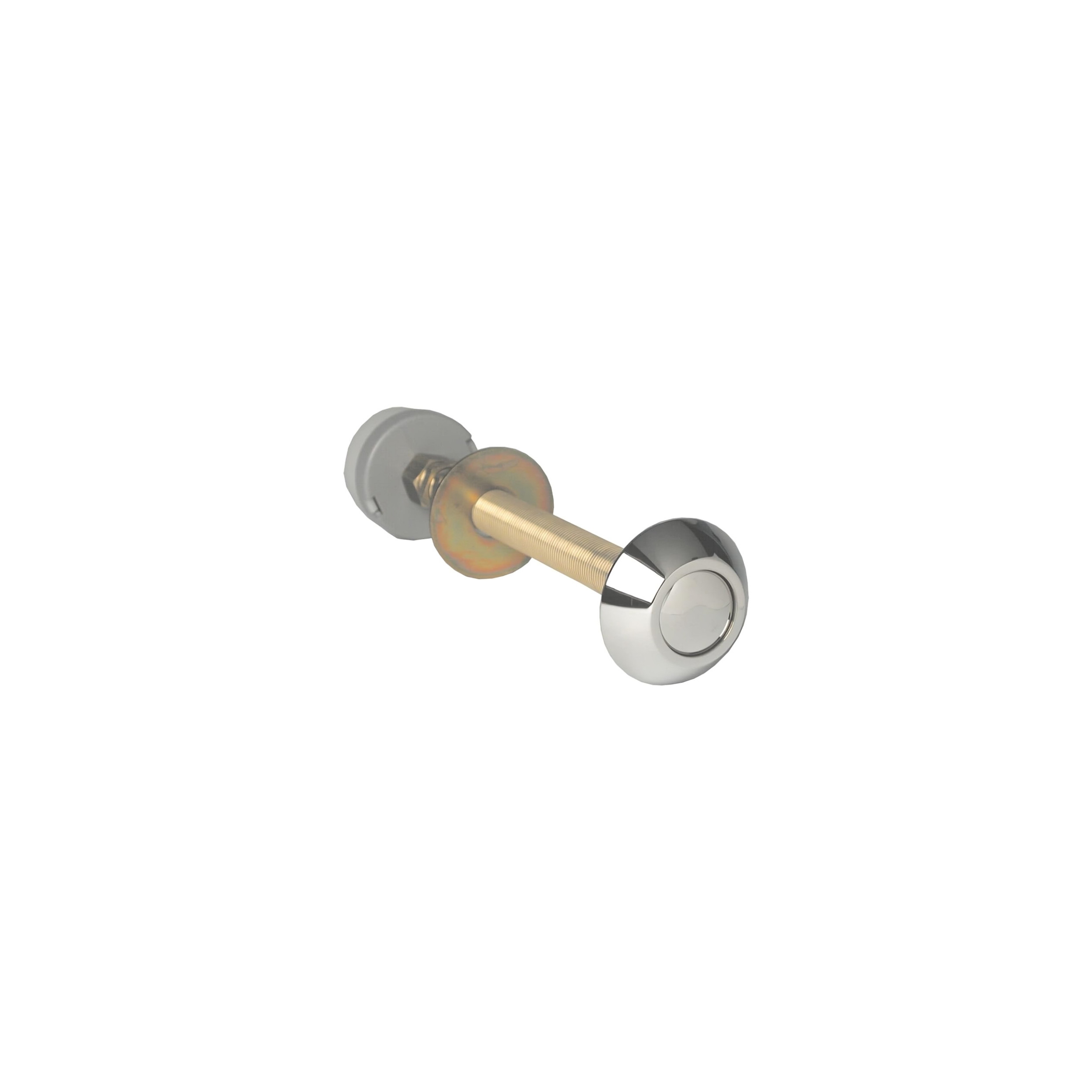 Pneumatischer WC-Druckknopf mit einfachem Durchfluss aus Metall, verchromt, manipulationssicher