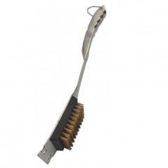 Brosse à fils en laiton et raclette pour barbecue.