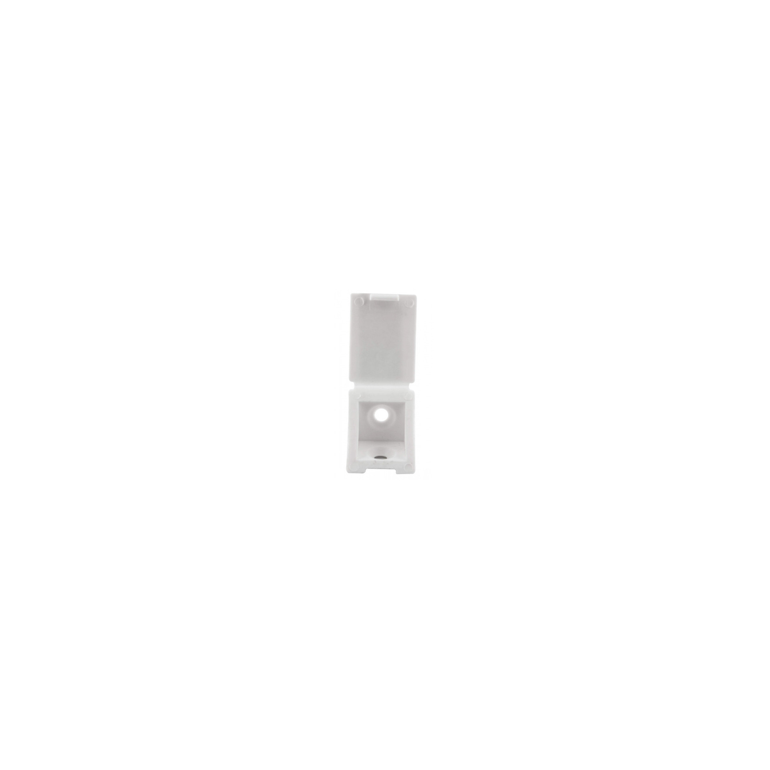 Taquet équerre simple, PVC blanc, L22xH22x23mm, 12 pièces.