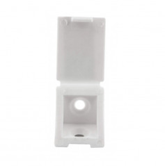 Einfache Klampe, weißes PVC, B22xH22x23mm, 12 Stück.