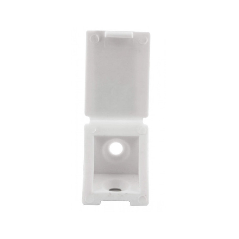 Single square cleat, white PVC, L22xH22x23mm, 12 pieces.