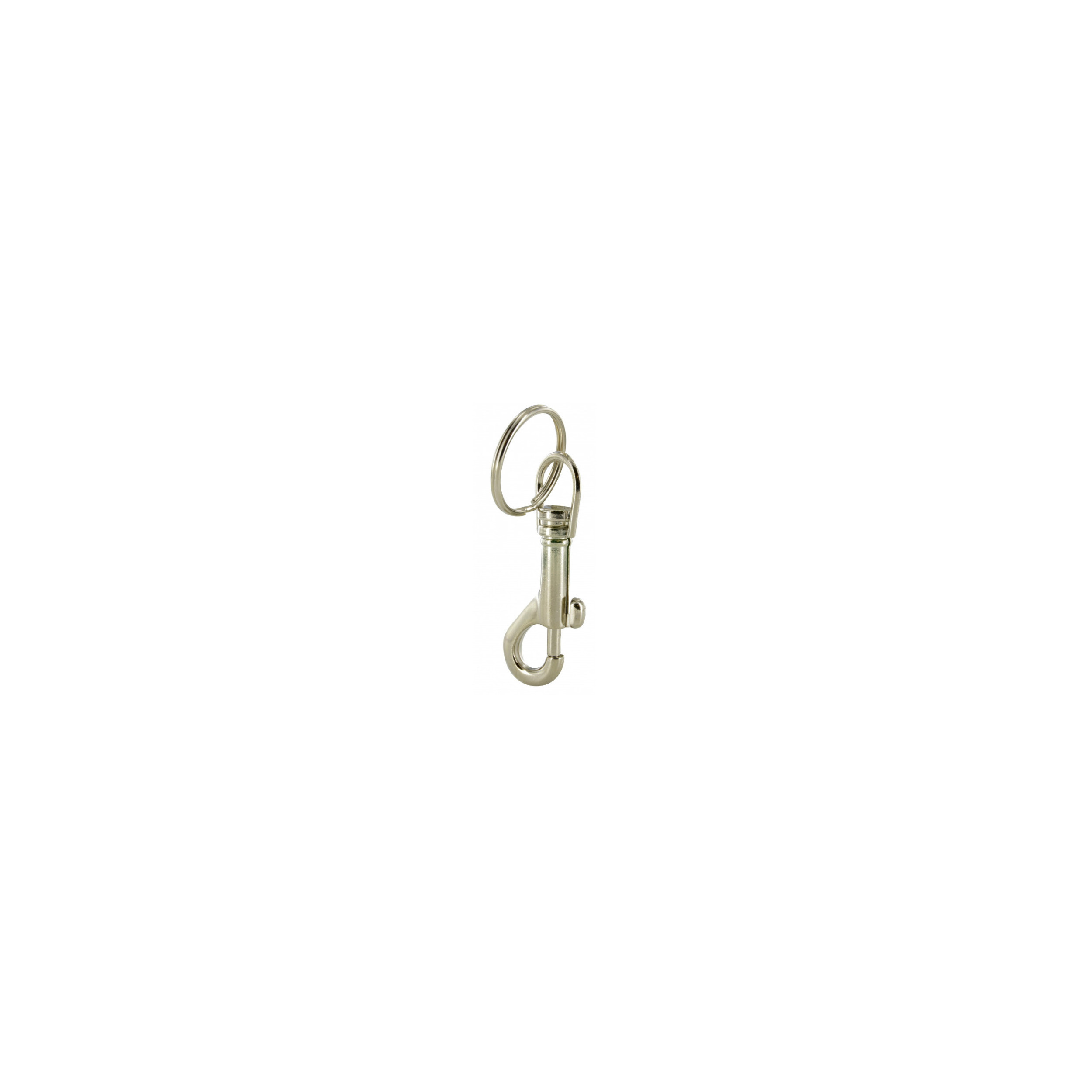 Pumpkarabiner mit Ring, Stahl vernickelt, L.75mm, D.30mm, 1 Stück.