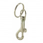 Pompkarabijnhaak met ring, vernikkeld staal, L.75mm, D.30mm, 1 stuk.