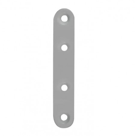 White epoxy steel round-ended mounting bracket, L60xH15xEP2mm.