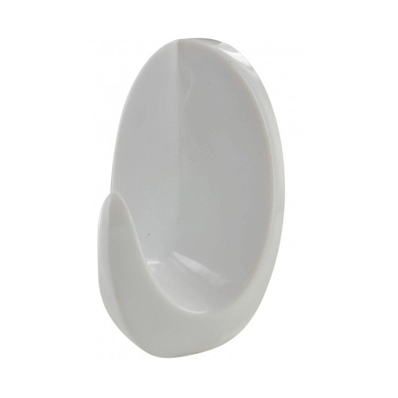 Zelfklevende valhaak H.55mm, l.34mm, wit plastic, 2 stuks