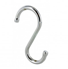 Gancho de credenza, H.70mm, l.4mm, acero cromado, 3 uds.
