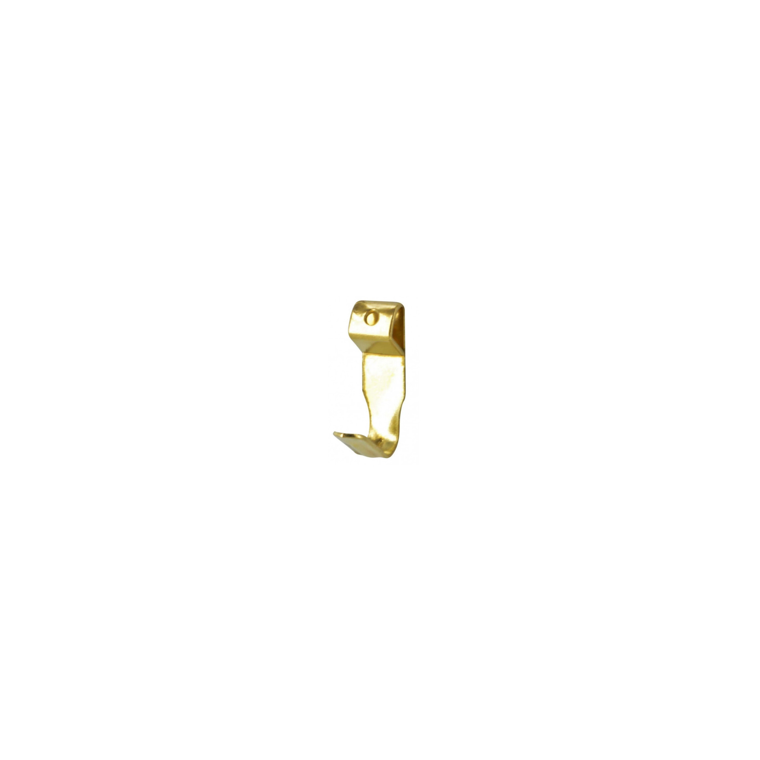 Tafelhaken Nr. 0, Stahl vermessingt, H18mm, L.6.2mm, 10 Stück mit Spitze.