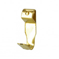 Tafelhaken Nr. 0, Stahl vermessingt, H18mm, L.6.2mm, 10 Stück mit Spitze.