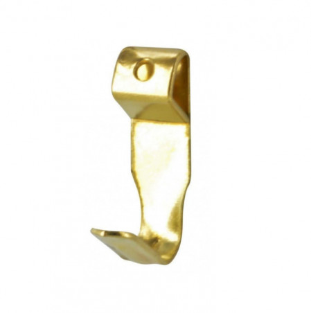 Tafelhaken Nr. 0, Stahl vermessingt, H18mm, L.6.2mm, 10 Stück mit Spitze.
