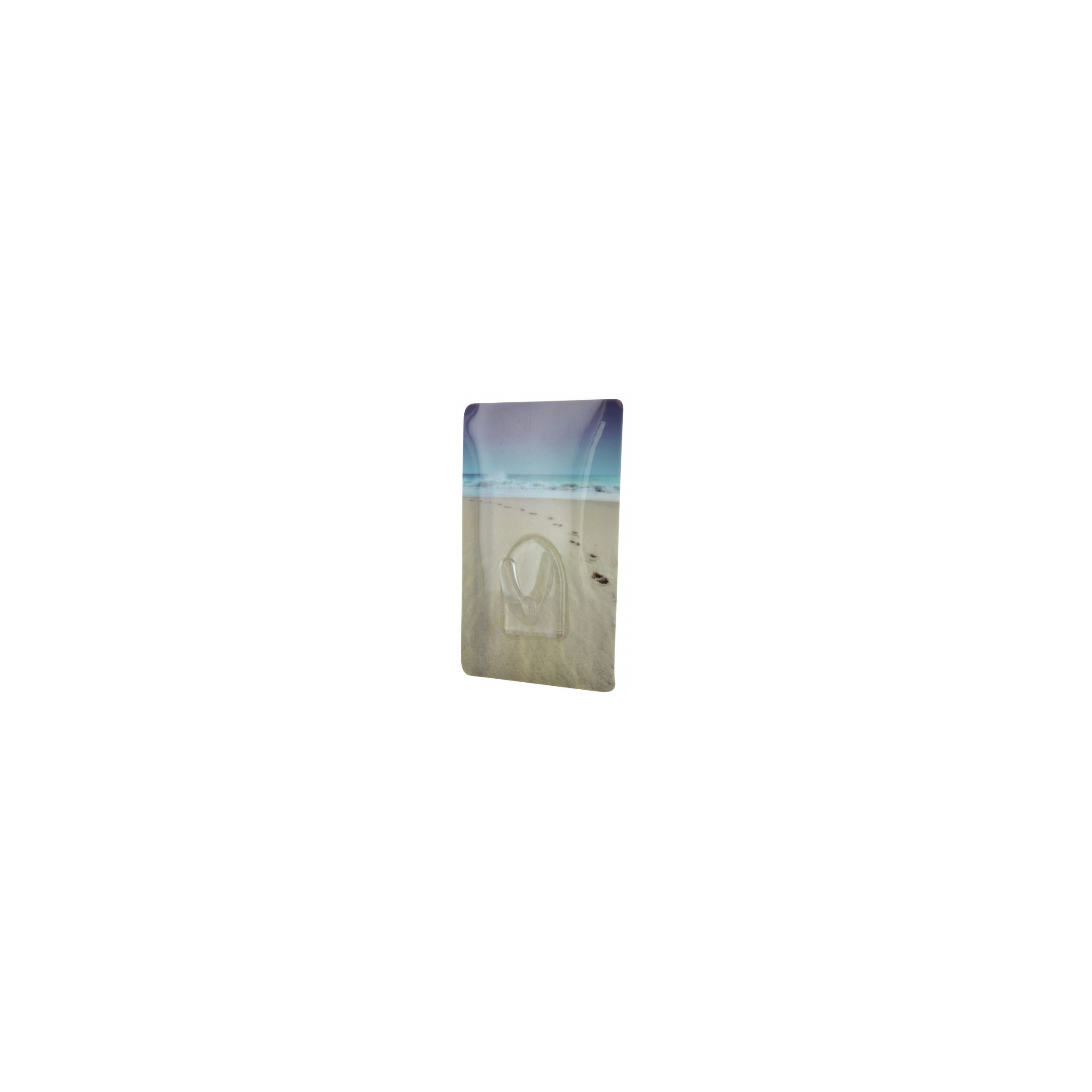 Silicone hook H.100mm, l.60mm, Ep.18.7mm, image landscape beach, 1 piece.