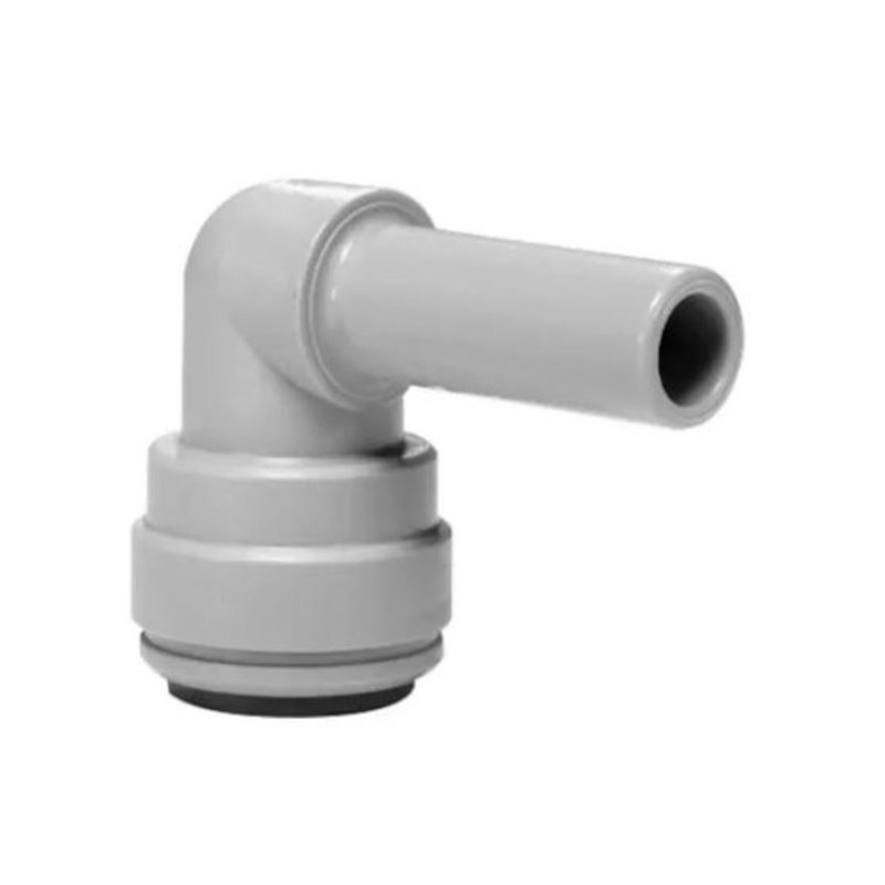 Push-Fit rigid 90° elbow fitting in grey acetal for 5/16" (8 mm) pipe Push-Fit rigid 90° elbow fitting in grey acetal for 5/16" (8 mm) pipe
