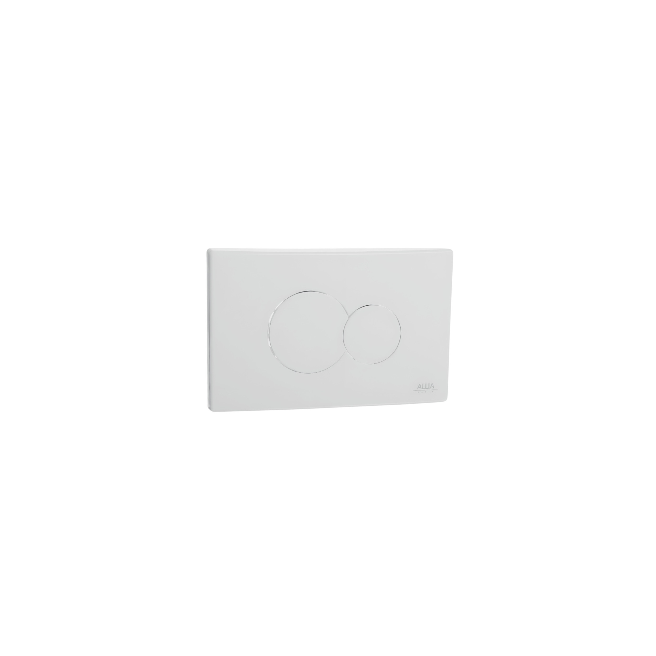 Plaque de commande WC suspendu SELLES "Combo", double touche blanche