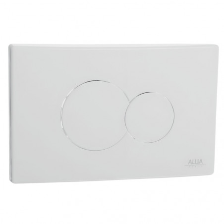 Plaque de commande WC suspendu SELLES "Combo", double touche blanche