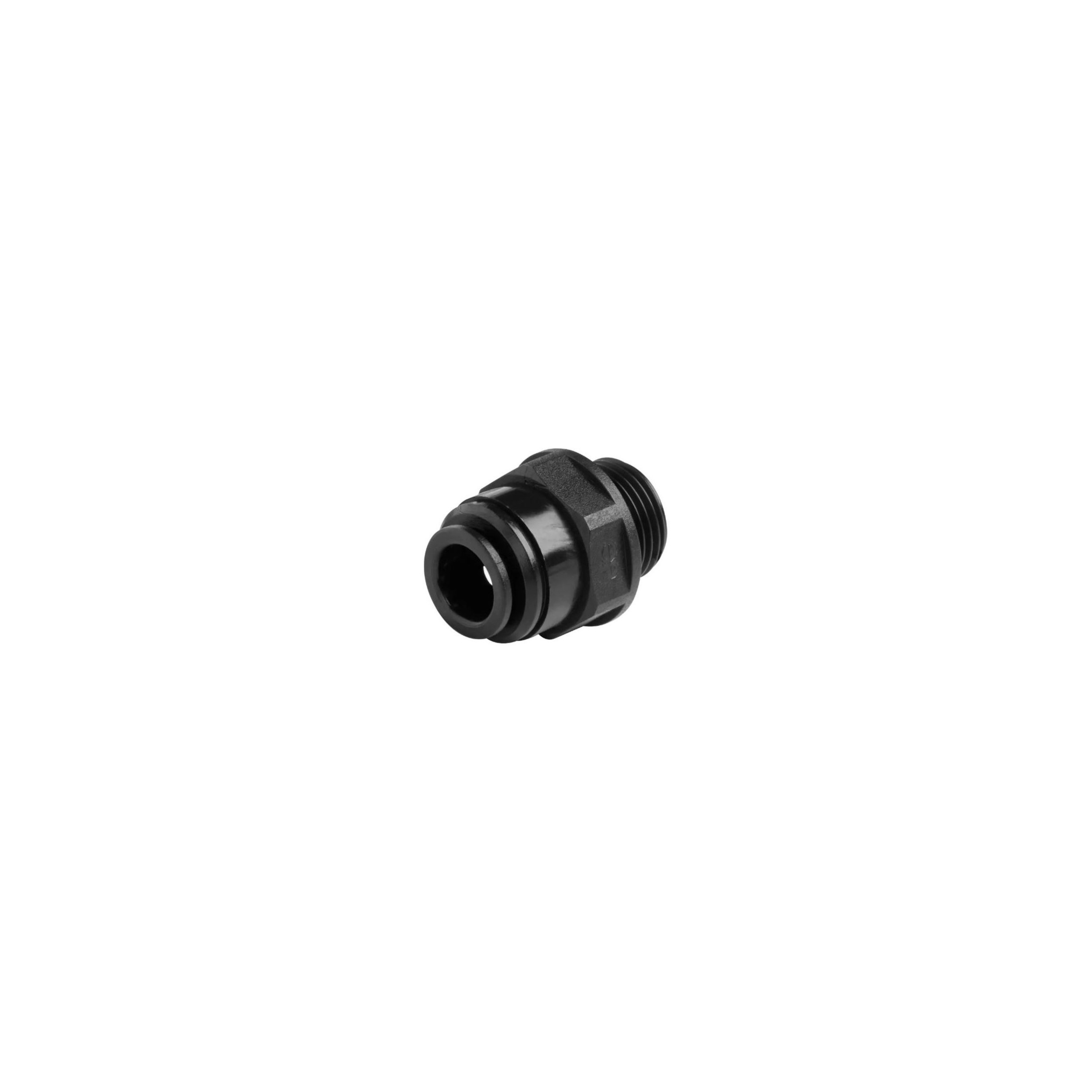 Union simple rigide mâle 1/4" (8x13) Push-Fit en acétal noir pour tuyau 5/16" (8 mm)