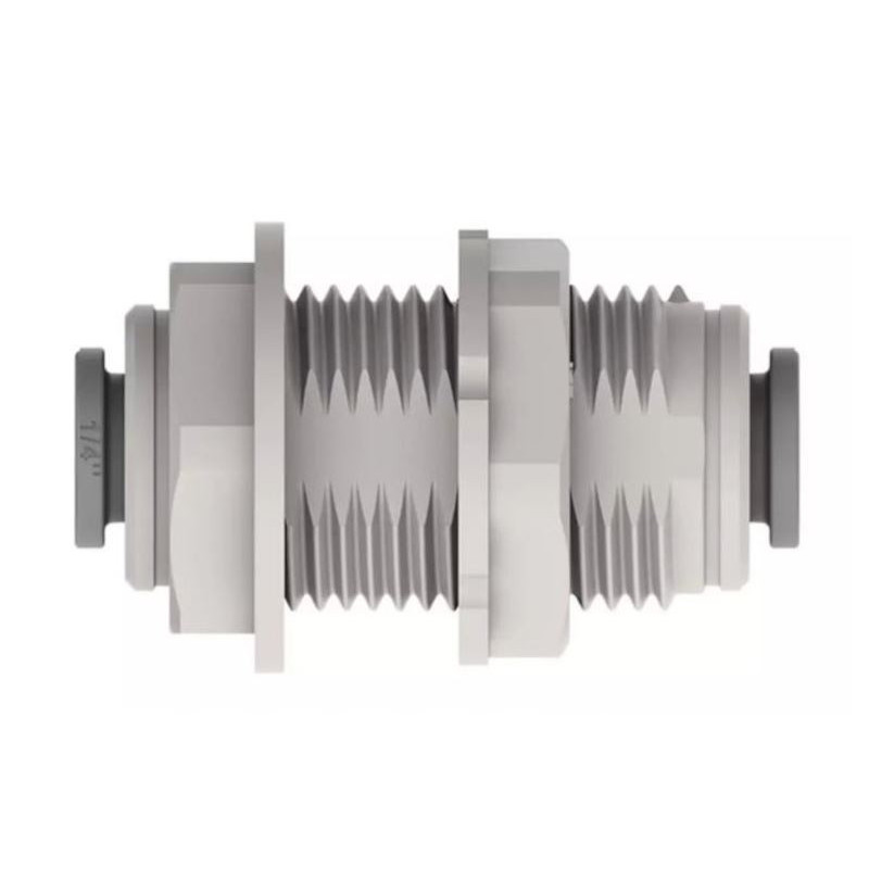Grijze acetal Push-Fit starre schotkoppeling voor 5/16" (8 mm) pijp