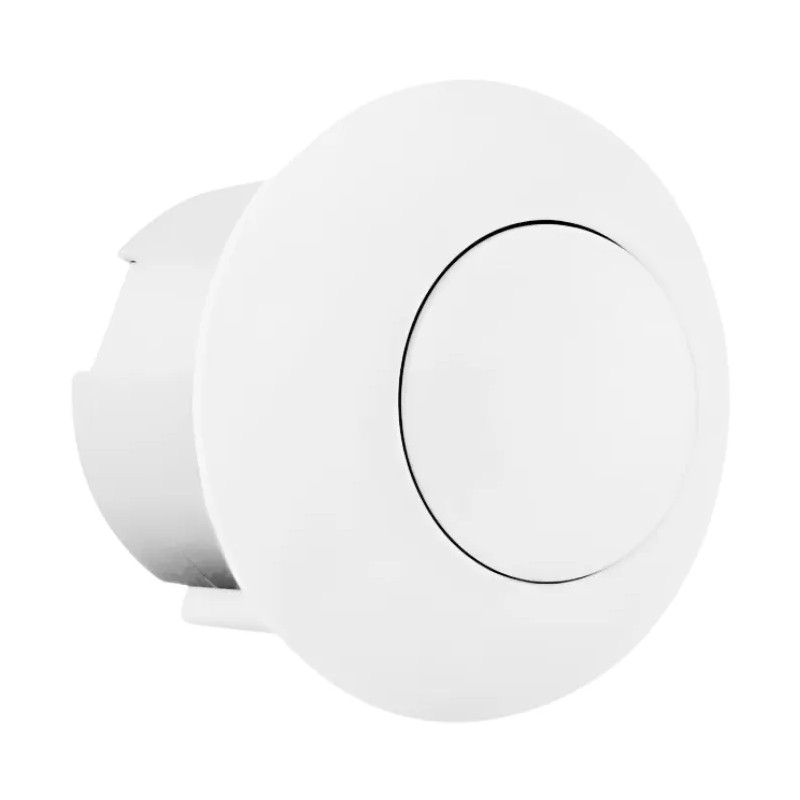 Pneumatic push button for concealed toilet, white.