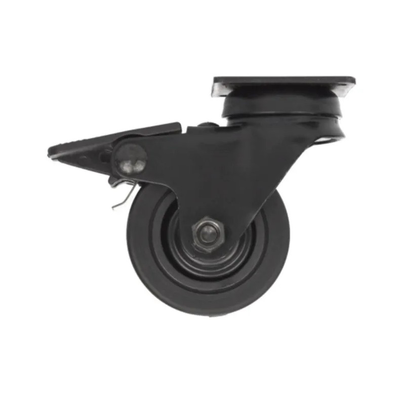 Kopie van Roulette avec frein NOVO D. 50 mm noir à platine pivotante, H. 72 mm