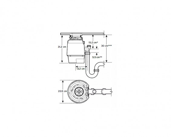 INSINKERATOR Lebensmittelabfallzerkleinerer Modell 550 SR PRO Serie.