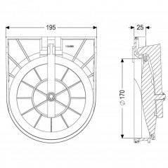 Clapet mobile anti-retour complet avec insert et battant, diamètre 200 mm