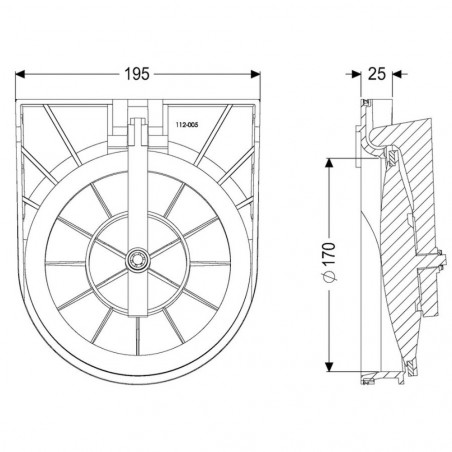 Clapet mobile anti-retour complet avec insert et battant, diamètre 200 mm