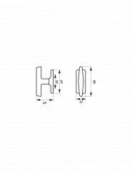 copy of Handle, square window knob 7mm, chrome alloy