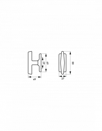 Kopie van Poignée, bouton de fenêtre carré 7mm, alliage chromé
