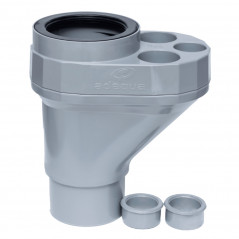 Culotte multiconnecteur 100 mm EVAC+ pour chute unitaire PVC, ventilation primaire