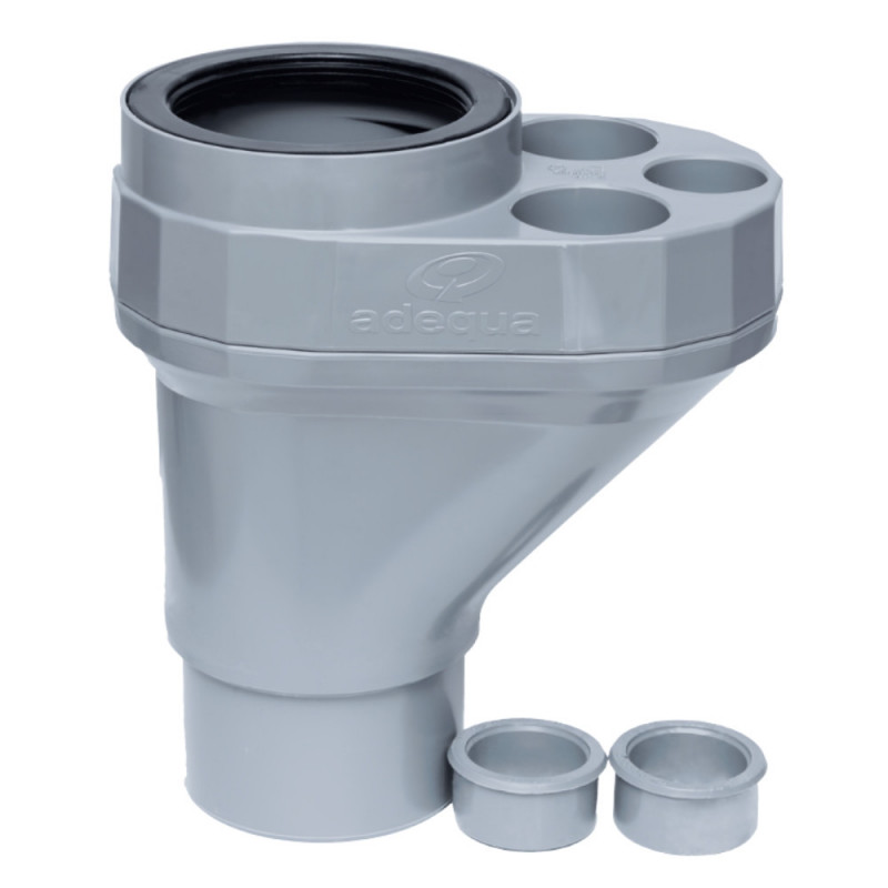 Multi-connector cap 100 mm EVAC+ for PVC unit downpipe, primary ventilation