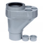 Multi-connector cap 100 mm EVAC+ for PVC unit downpipe, primary ventilation