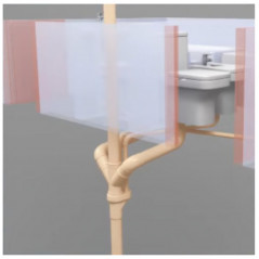 Tapón multiconexión 100 mm EVAC+ para bajante unitaria de PVC, ventilación primaria