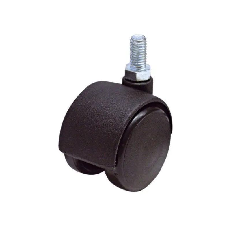 TWINY-Rolle D. 40 mm mit Gewindespindel M8x12 mm, Höhe 50 mm.