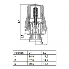 Testa della valvola termostatica del radiatore M30x1,5 rtn riscaldamento centrale