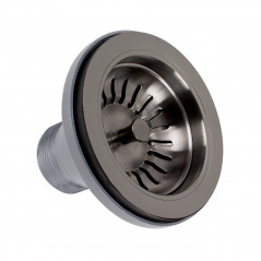 Bonde évier gris anthracite diamètre 115 mm gain de place, trop plein rond