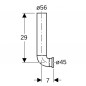 Angled flush pipe for Geberit concealed cisterns for wall-hung WCs