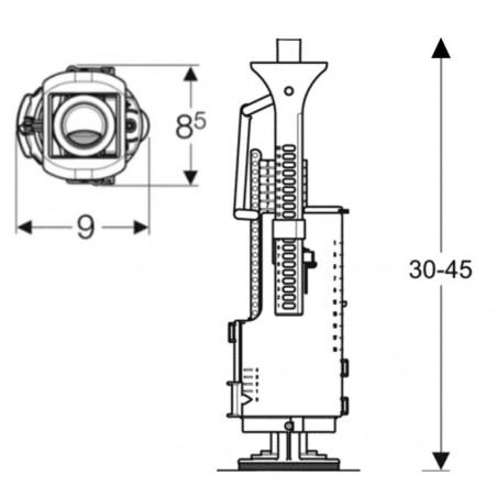 Cloche seule pour mécanisme de chasse Geberit type 240 (anciennement impulse 230)