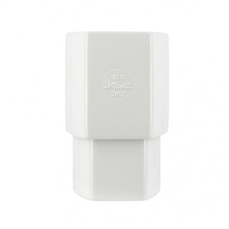 Manchette mâle-femelle tube ovation TD95 90x56 mm, PVC Blanc