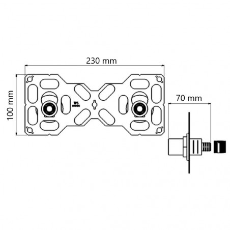 Piatto doccia con attacco scorrevole PER Ø 12 diritto, 150 mm