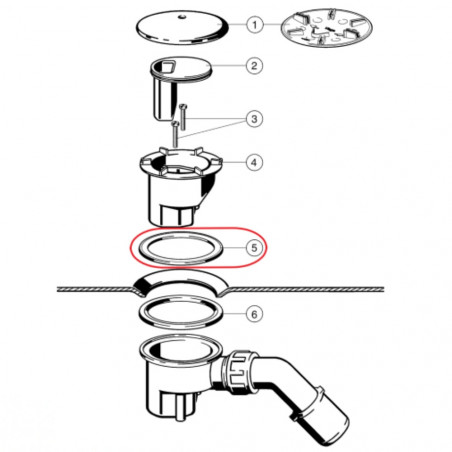 Shower drain seal TEMPOFLEX 6956.1-182 to receive, 115x88 mm