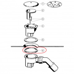 Dichtung Duschablauf TEMPOFLEX 6956.1-182 unter Empfang, 114x86 mm