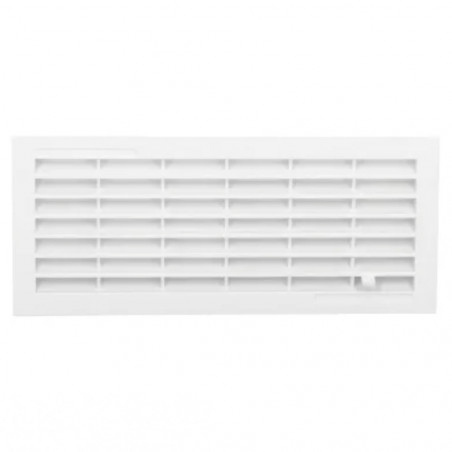 Griglia di ventilazione interna, chiusura rettangolare 254x108 mm con zanzariera, bianca