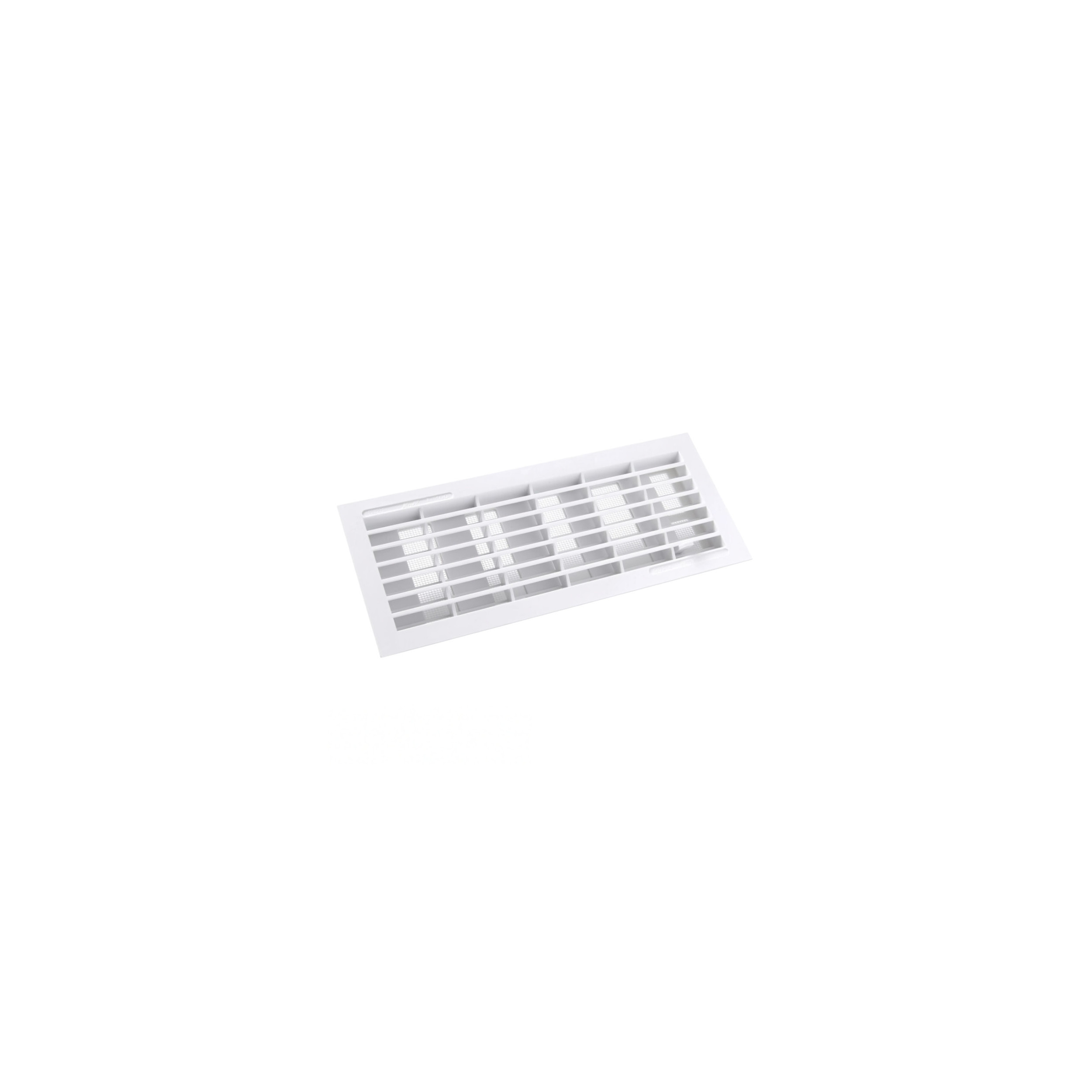 Internal ventilation grille, rectangular closure 254x108 mm with insect screen, white