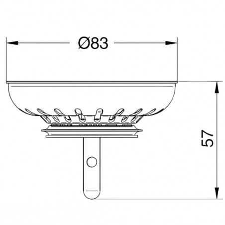 Cesta coladora de acero inoxidable para desagüe de fregadero FRANKE diámetro 83 mm, 008445