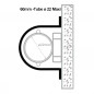 Stainless steel protective conduit, diameter 60 mm for 22 mm pipe max, 1 m